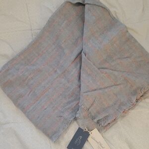 Gray and Orange Striped Scarf
